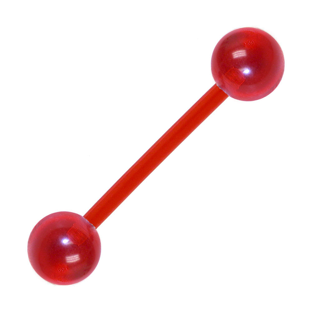 Bioplast Ny Apple Red Barbell Tongue Ring