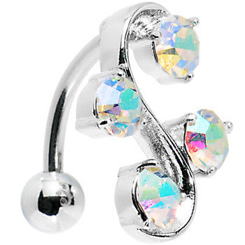 Top Mount Aurora Gem Vine Belly Ring