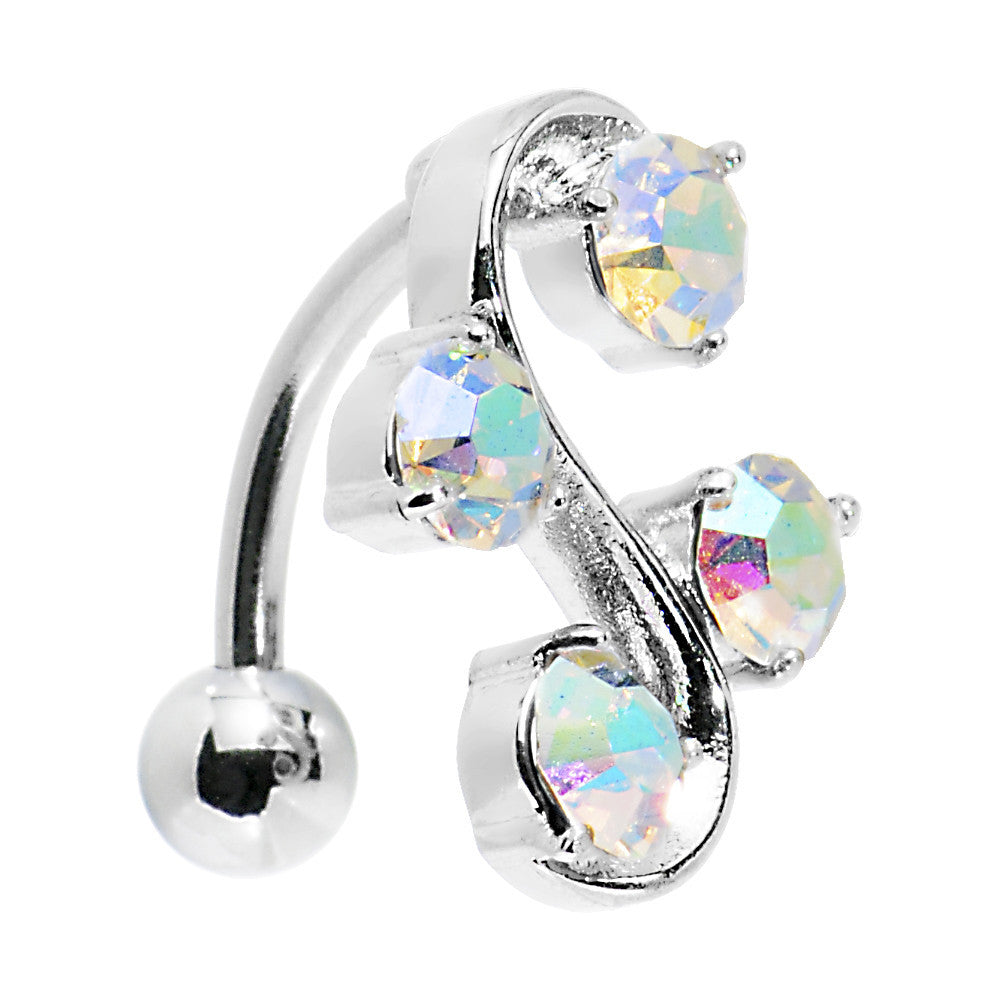 Top Mount Aurora Gem Vine Belly Ring