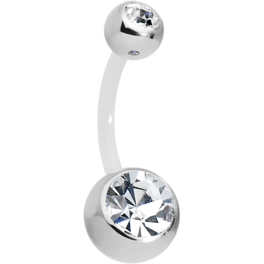 Crystalline Double Gem Bioplast Belly Ring