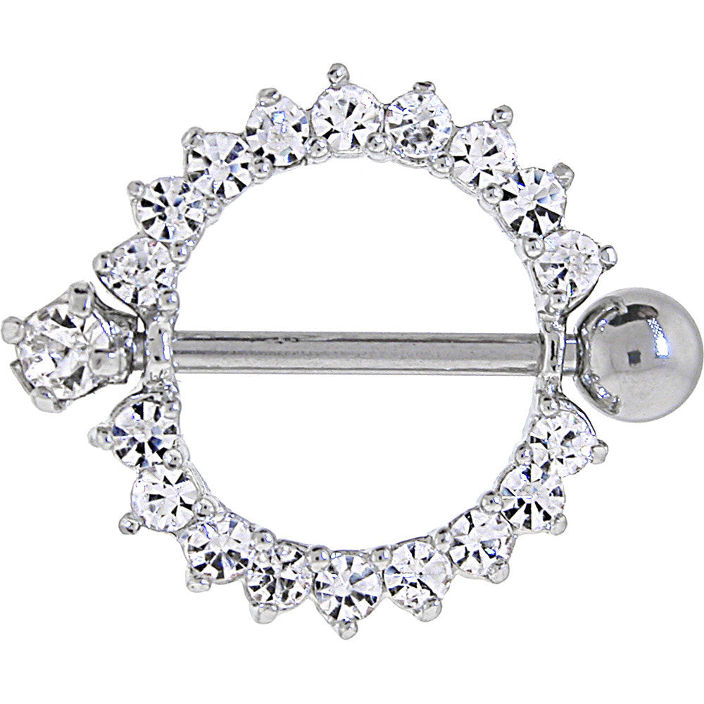 Crystalline Gem Circle Sparkle Nipple Ring