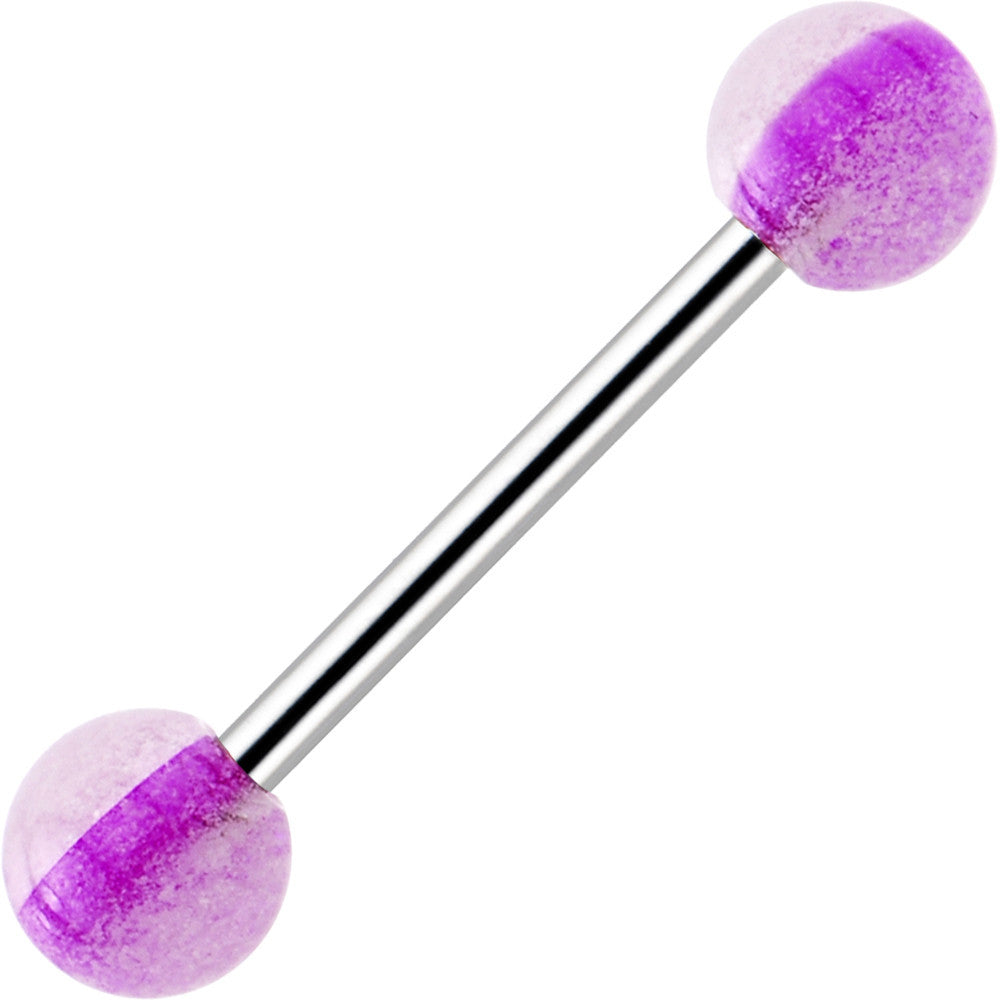 Striped Glow In The Dark Barbell Tongue Ring
