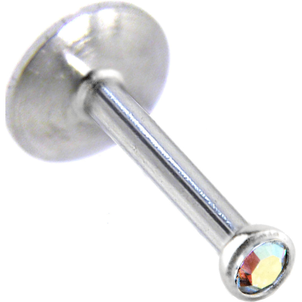 16G Steel Aurora Gem Push-In Monroe Ring - 5/16