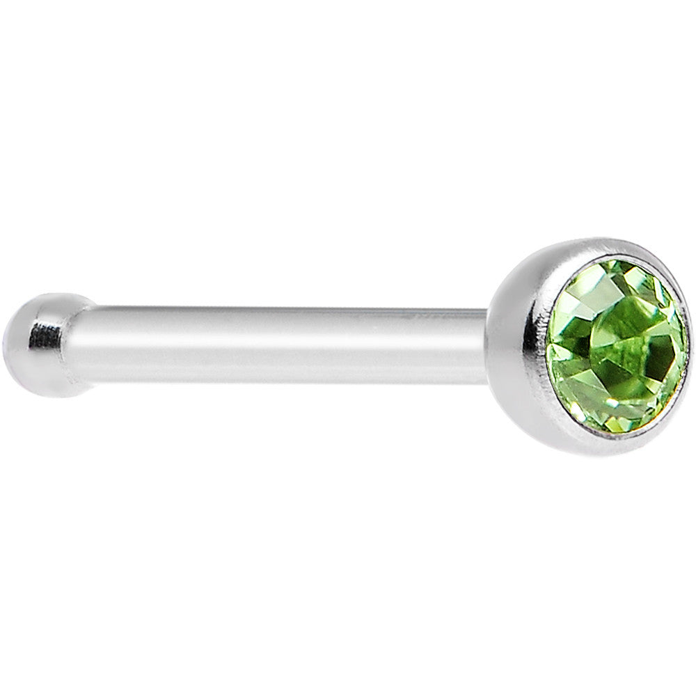 Peridot Nose Bone Created with Crystals