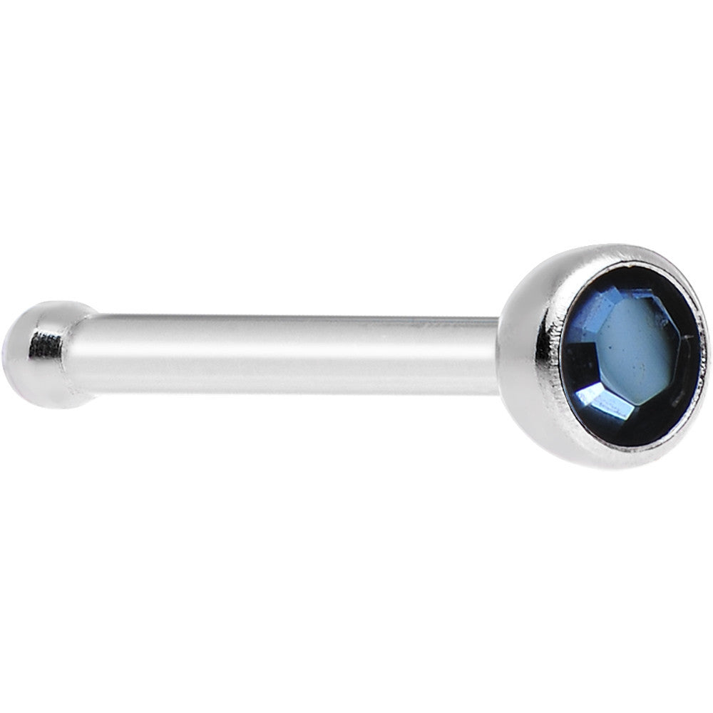 Crystal Metallic Blue Nose Bone Created with Crystals