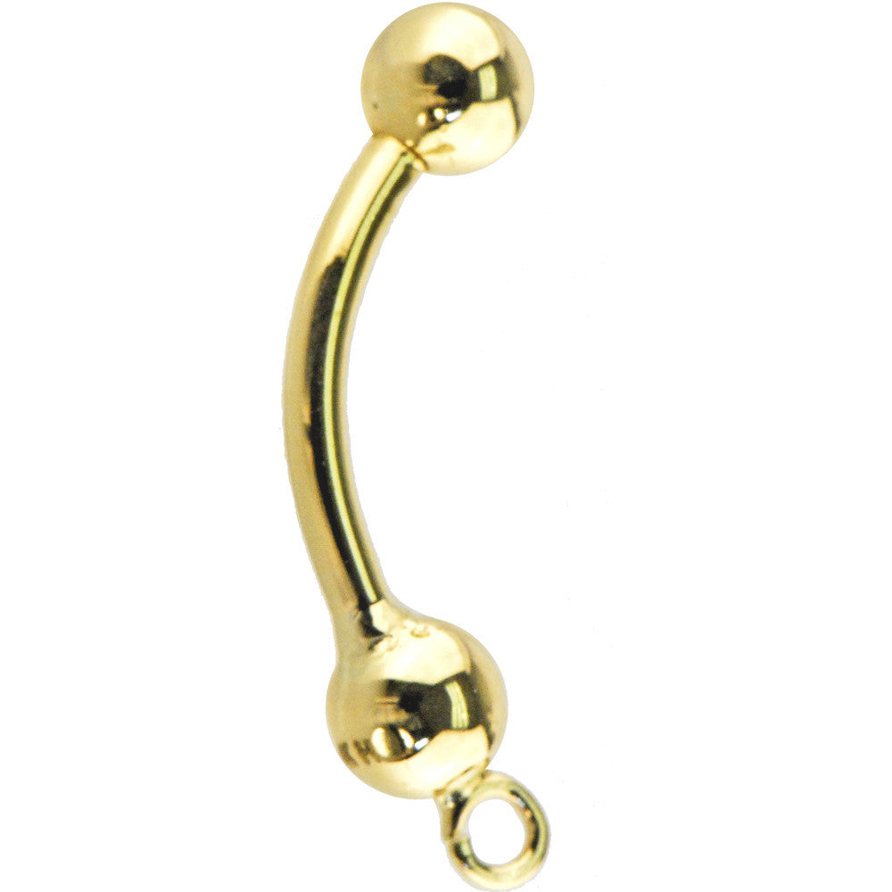 16G Solid 14k Yellow Gold Add On Charm Belly Ring