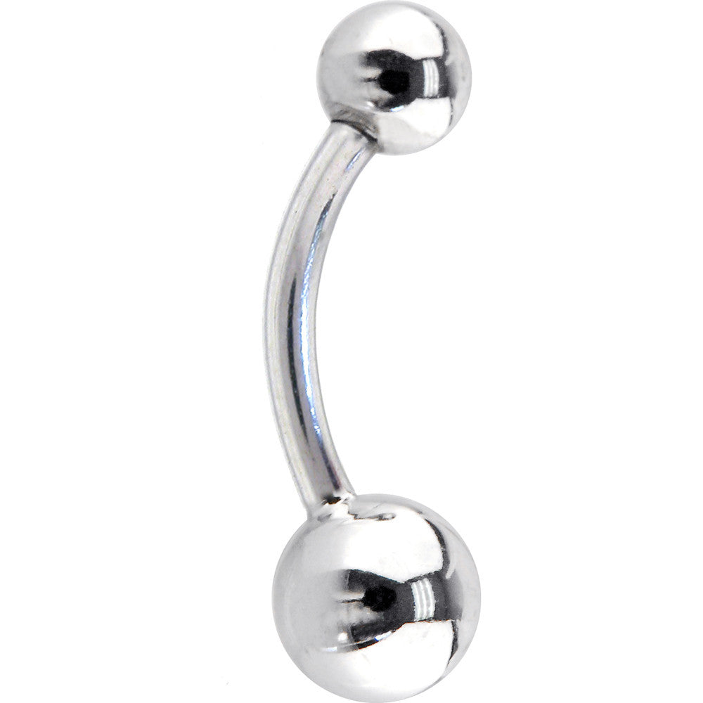 Solid 14kt White GOLD BALL Belly Ring 3/8 6mm/4mm
