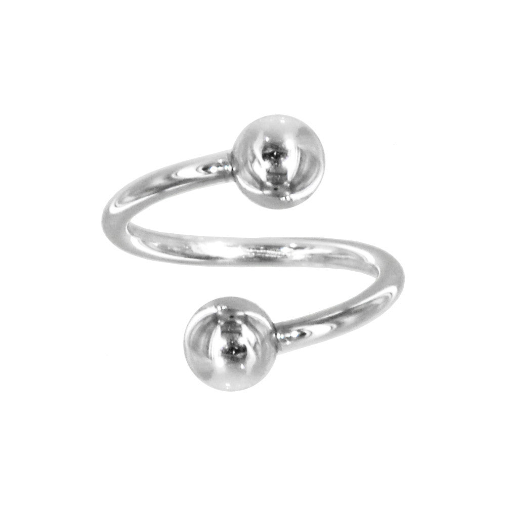 Solid 14k White Gold Spiral Twister Belly Ring