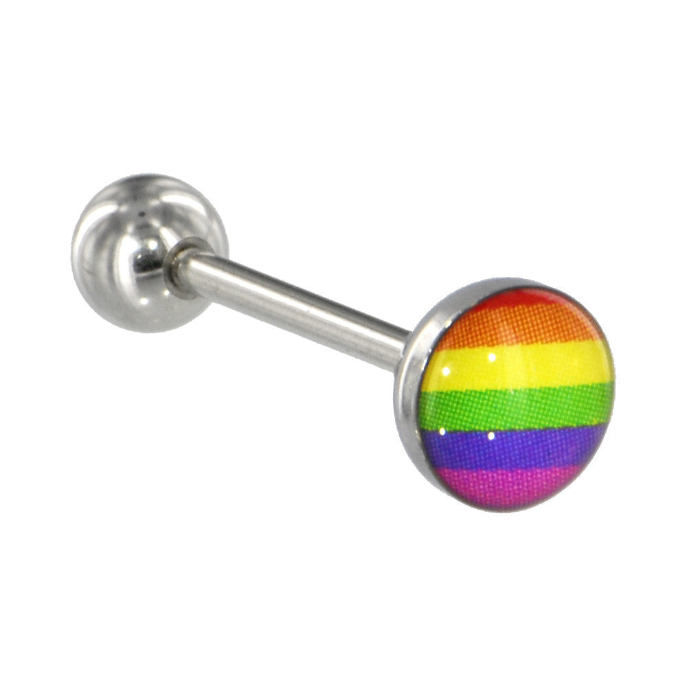 Surgical Steel RAINBOW Gay Pride Barbell