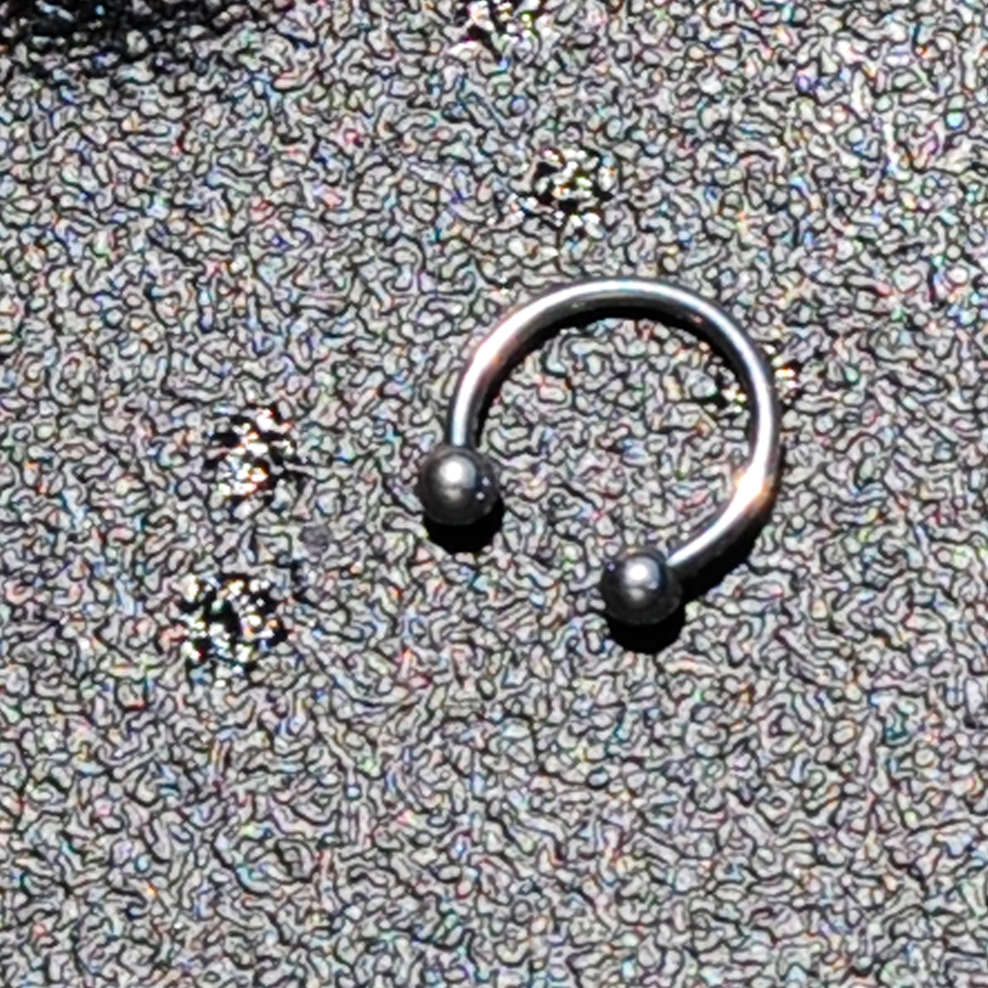 16G STEEL HORSE SHOE Circular Barbell 3/8 3mm