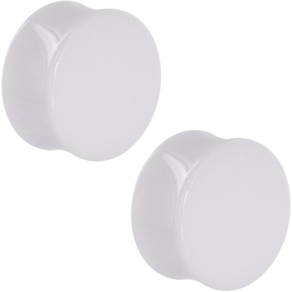 3/4 White Acrylic Saddle Plug Set