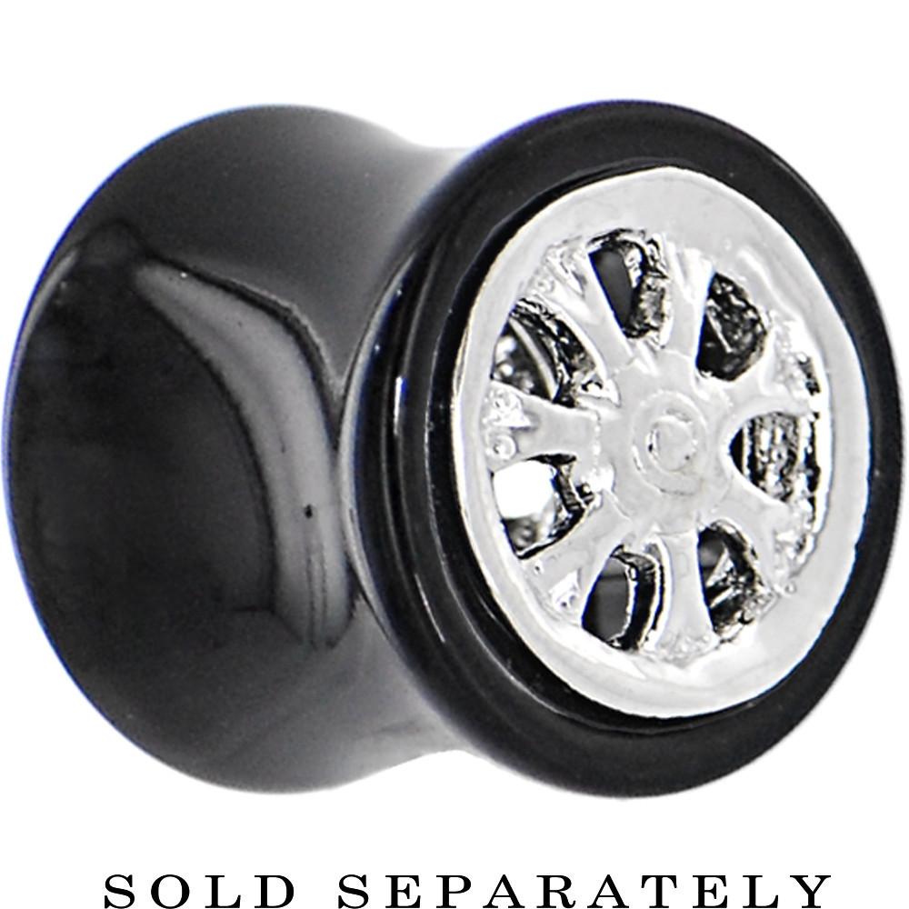 Black Acrylic No. 2 WHEEL FRAME Saddle Plug 00G to 20mm