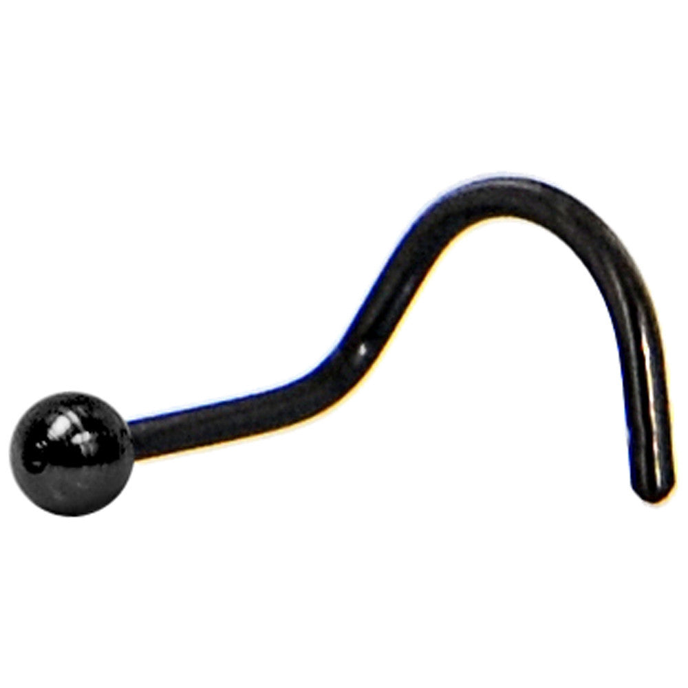 Black BALL Anodized TITANIUM Nose Ring