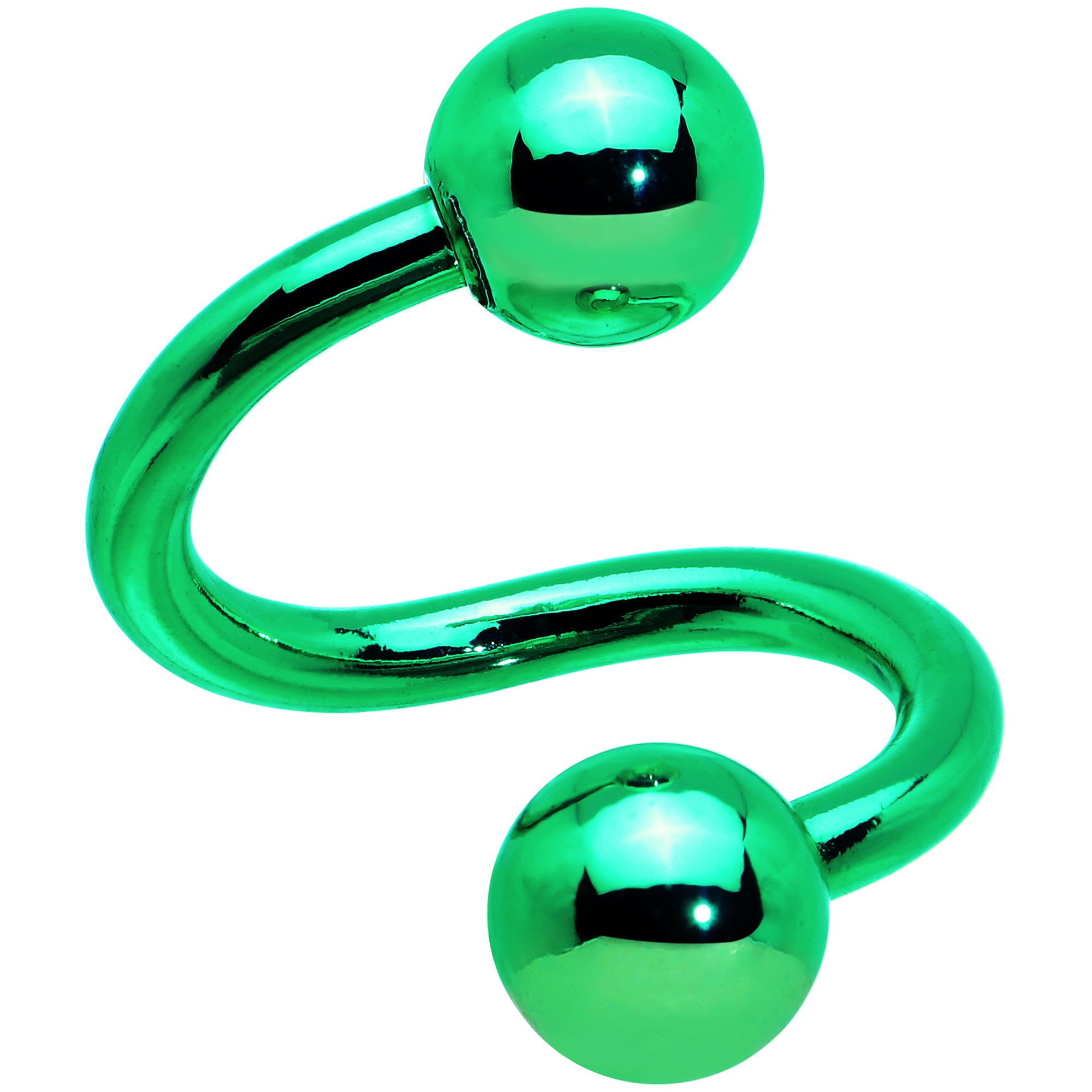 14 Gauge 7/16 Greenish Anodized Spiral Twister Belly Ring