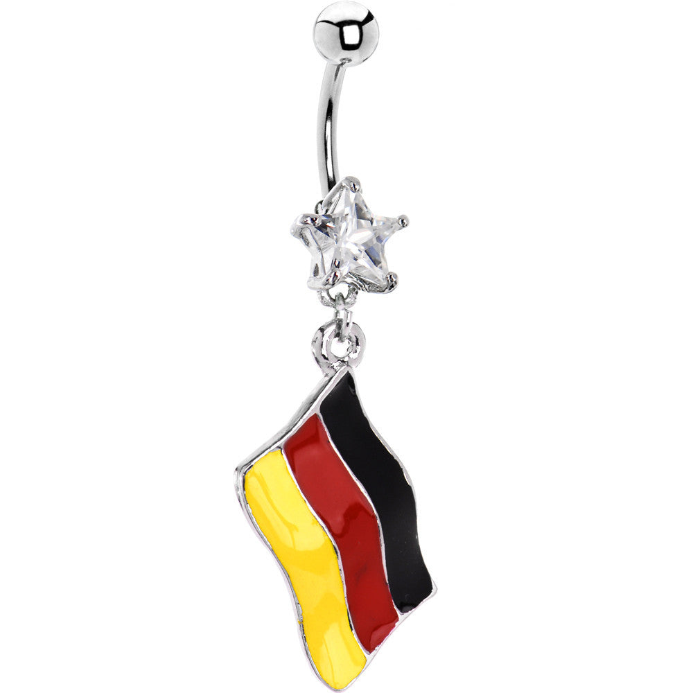 Germany Flag Dangle Belly Ring