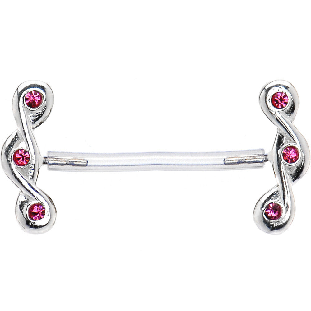 Invisible Bioplast Pink Gem Sterling Twist Nipple Shield