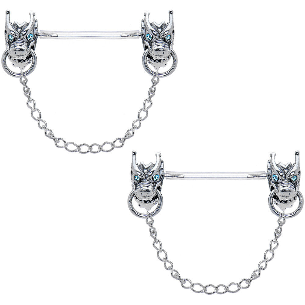 Aqua Gem Sterling Invisible Bioplast Demon Nipple Shield Set