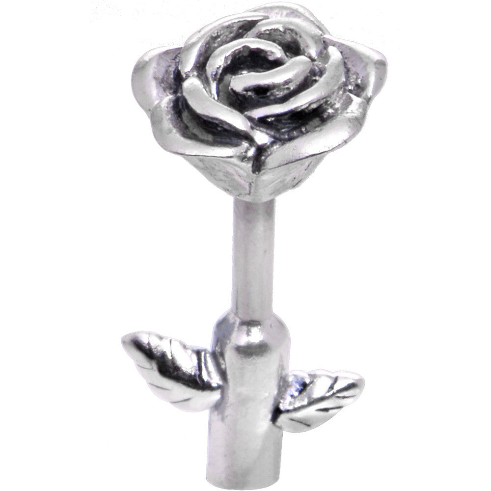 Sterling Silver 925 Rose Flower Cartilage Earring Stud