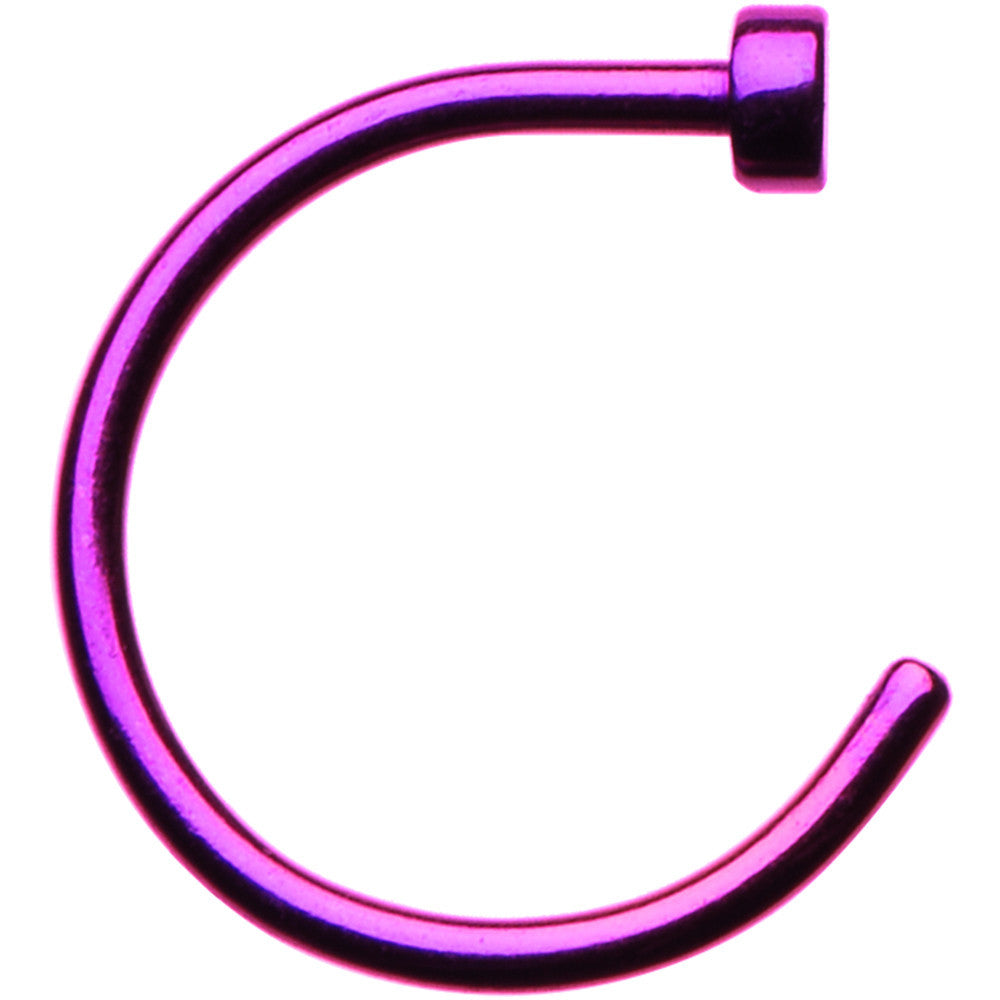 20 Gauge 5/16 Purple Anodized Titanium Nose Hoop