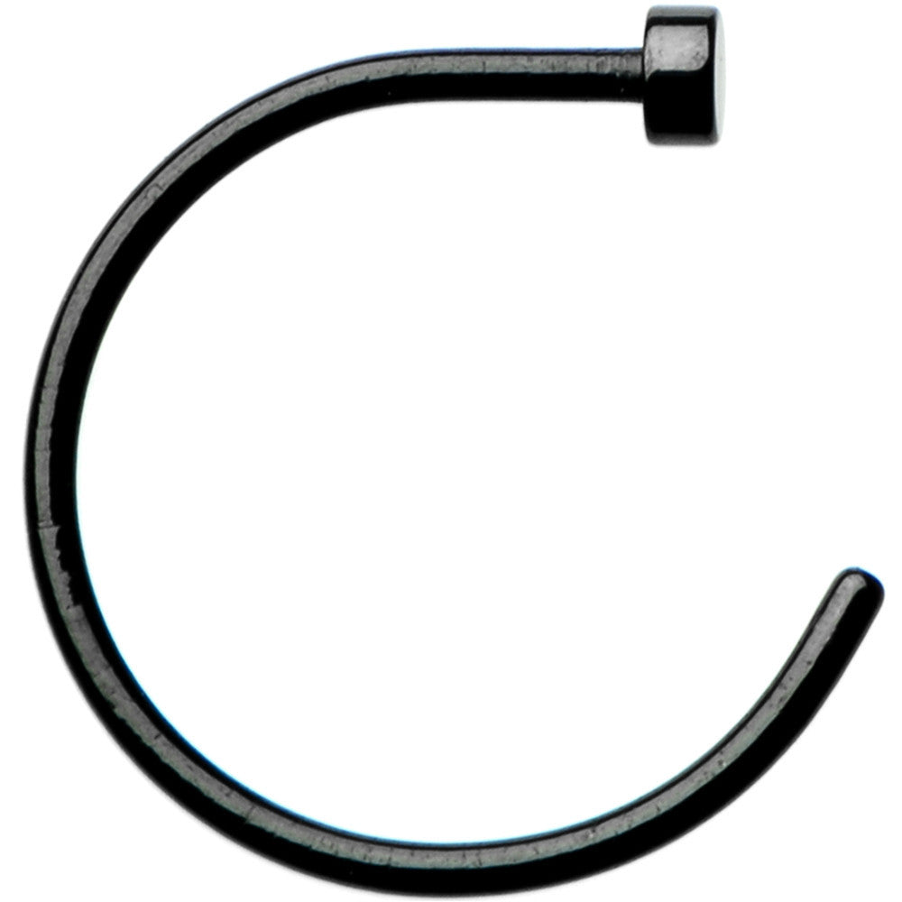 20G 3/8 Black Anodized Titanium Nose Hoop