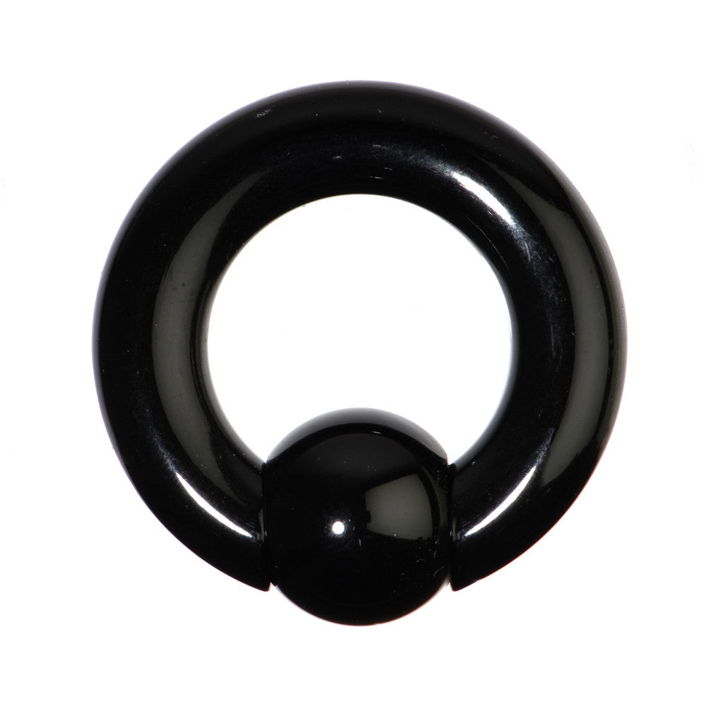 0 Gauge Black Acrylic Ball Captive Ring