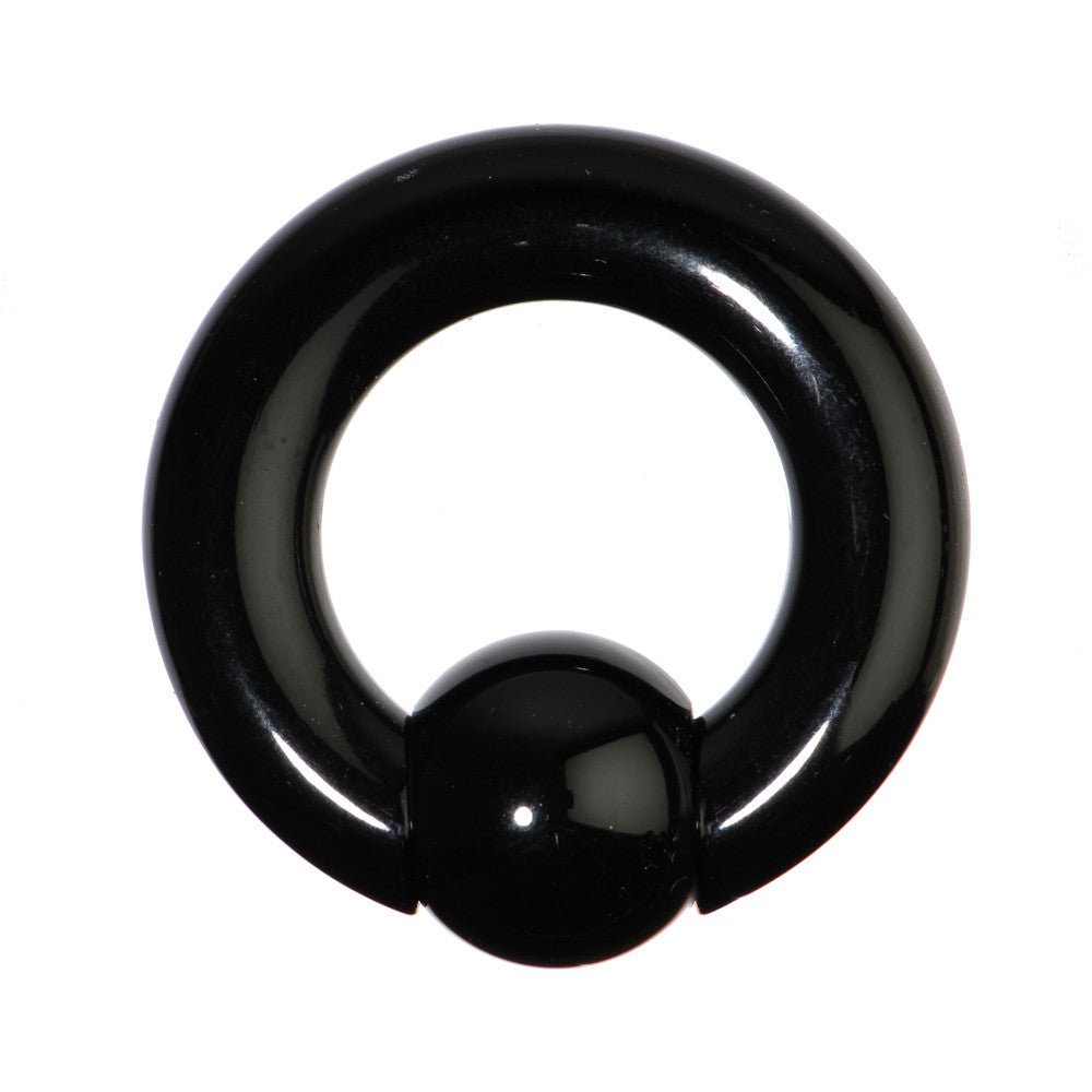 0G Black Acrylic Ball Captive Ring