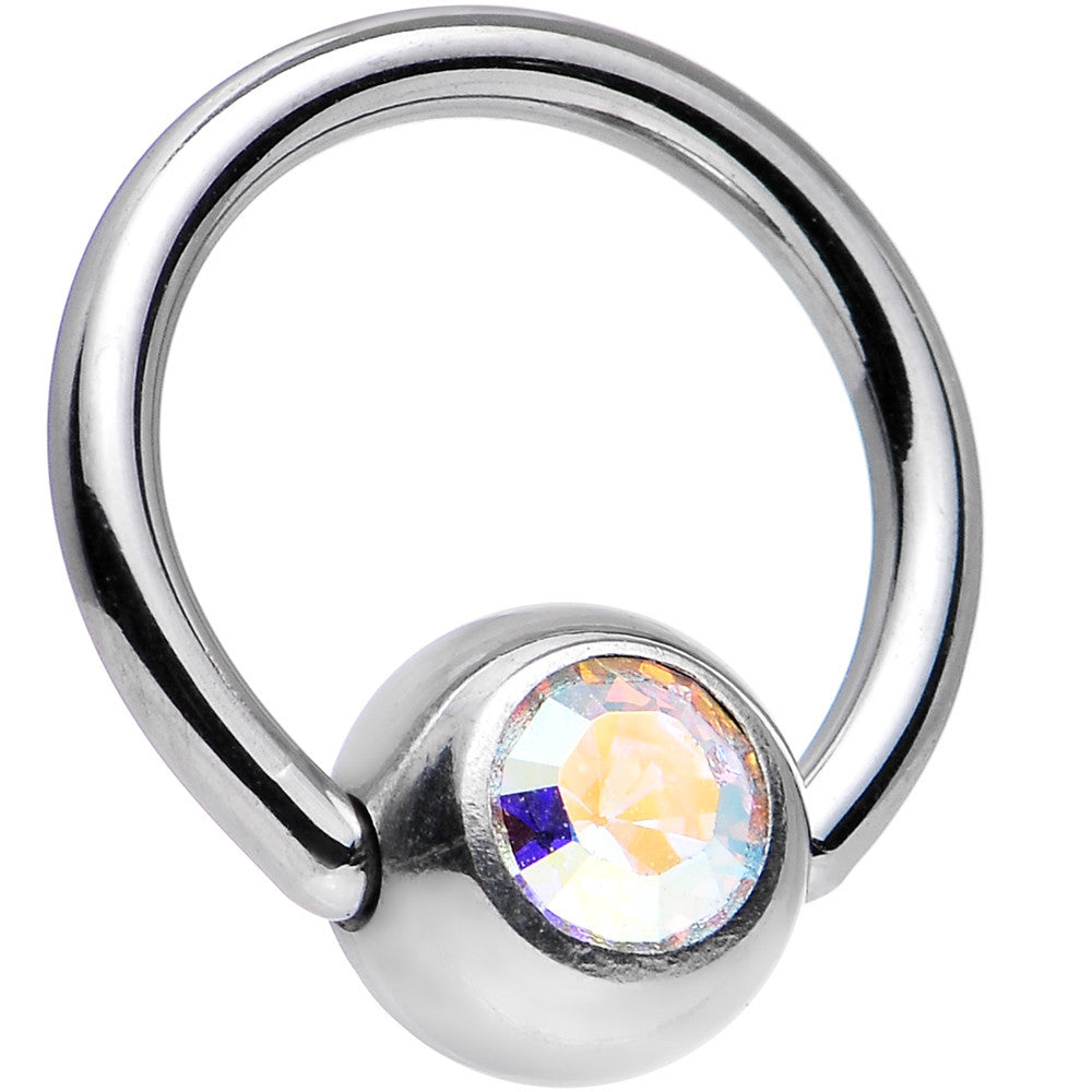 16G 5/16 Aurora Captive Ring Created with Crystals