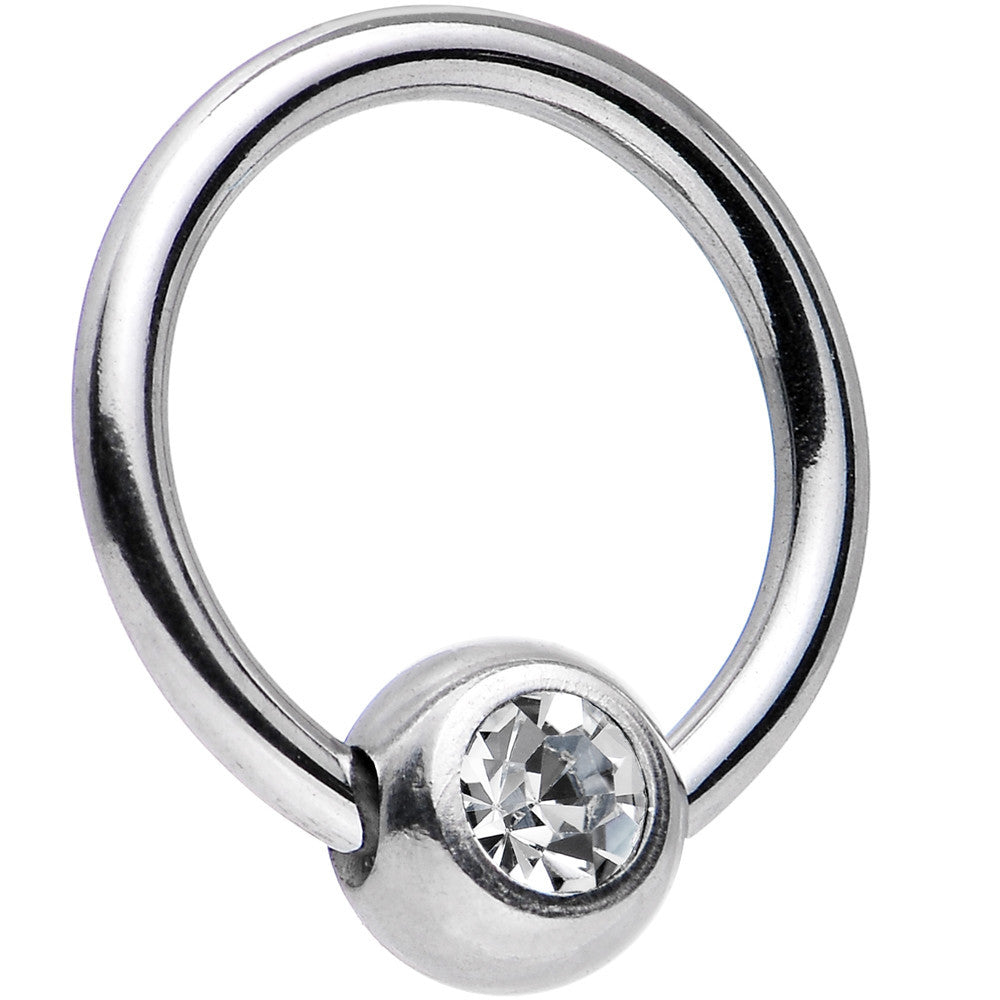 16G 5/16 Clear BCR Captive Ring Created with Crystals