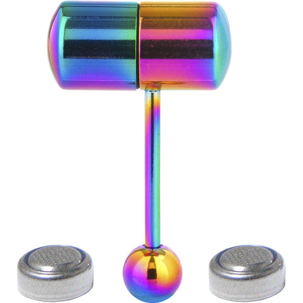 Rainbow Titanium LIX Vibrator Tongue Ring