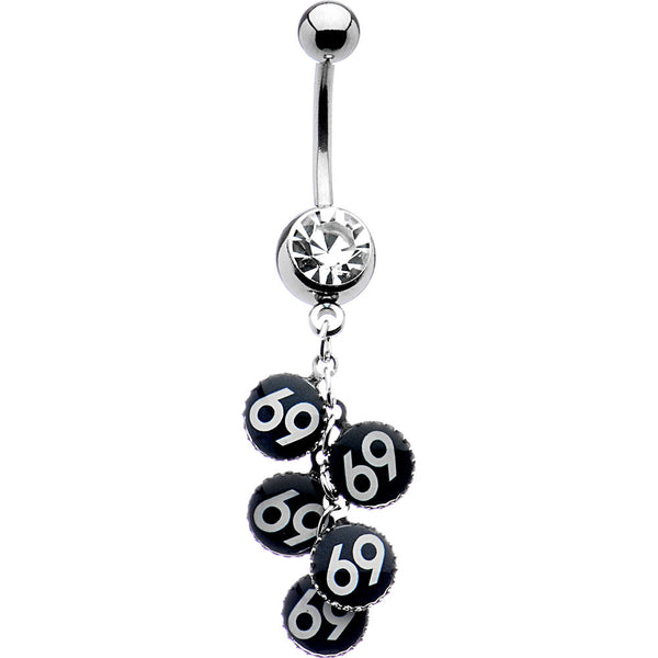 Crystalline Gem Dangling 69 Belly Ring BodyCandy