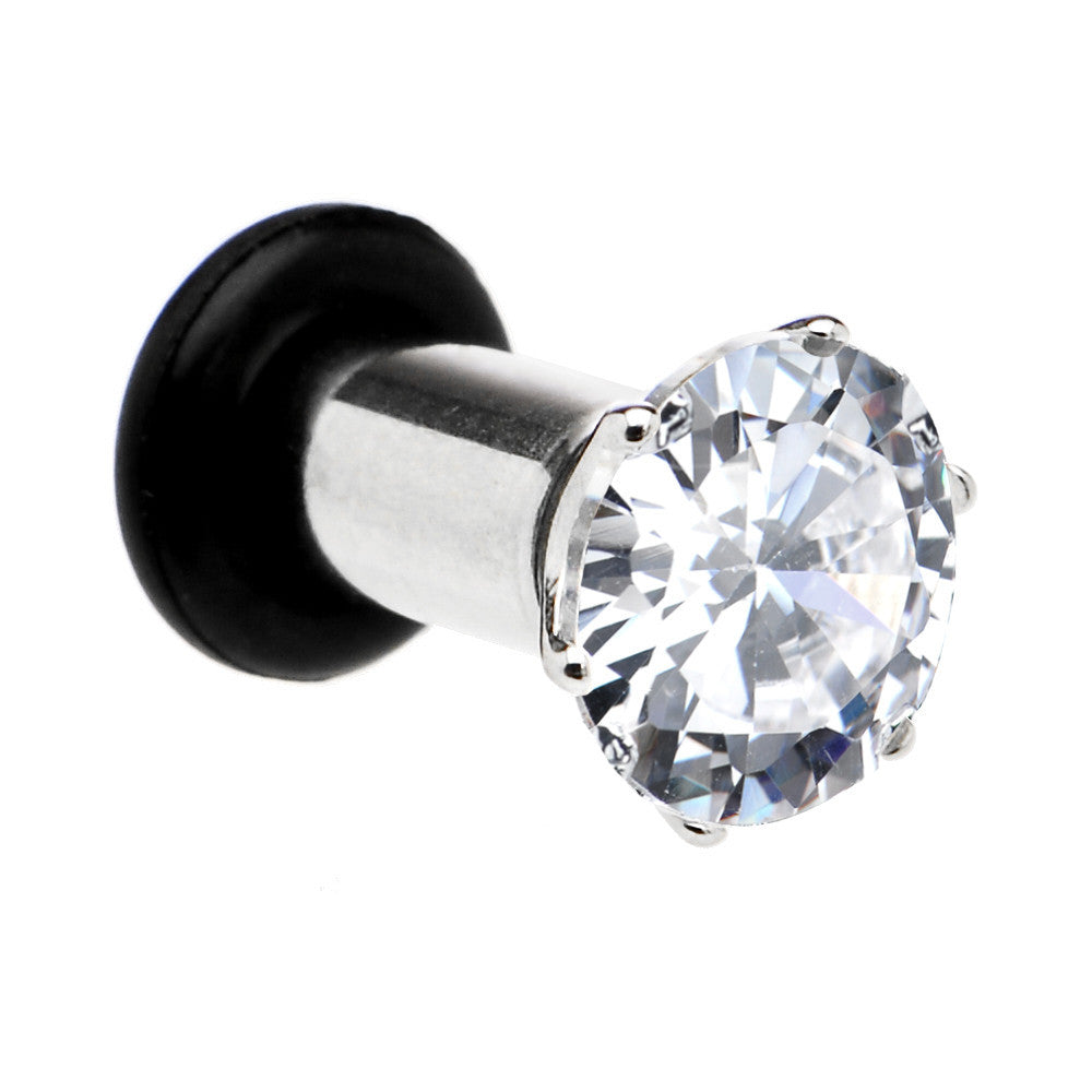 4G Stainless Steel Cubic Zirconia Plug Set