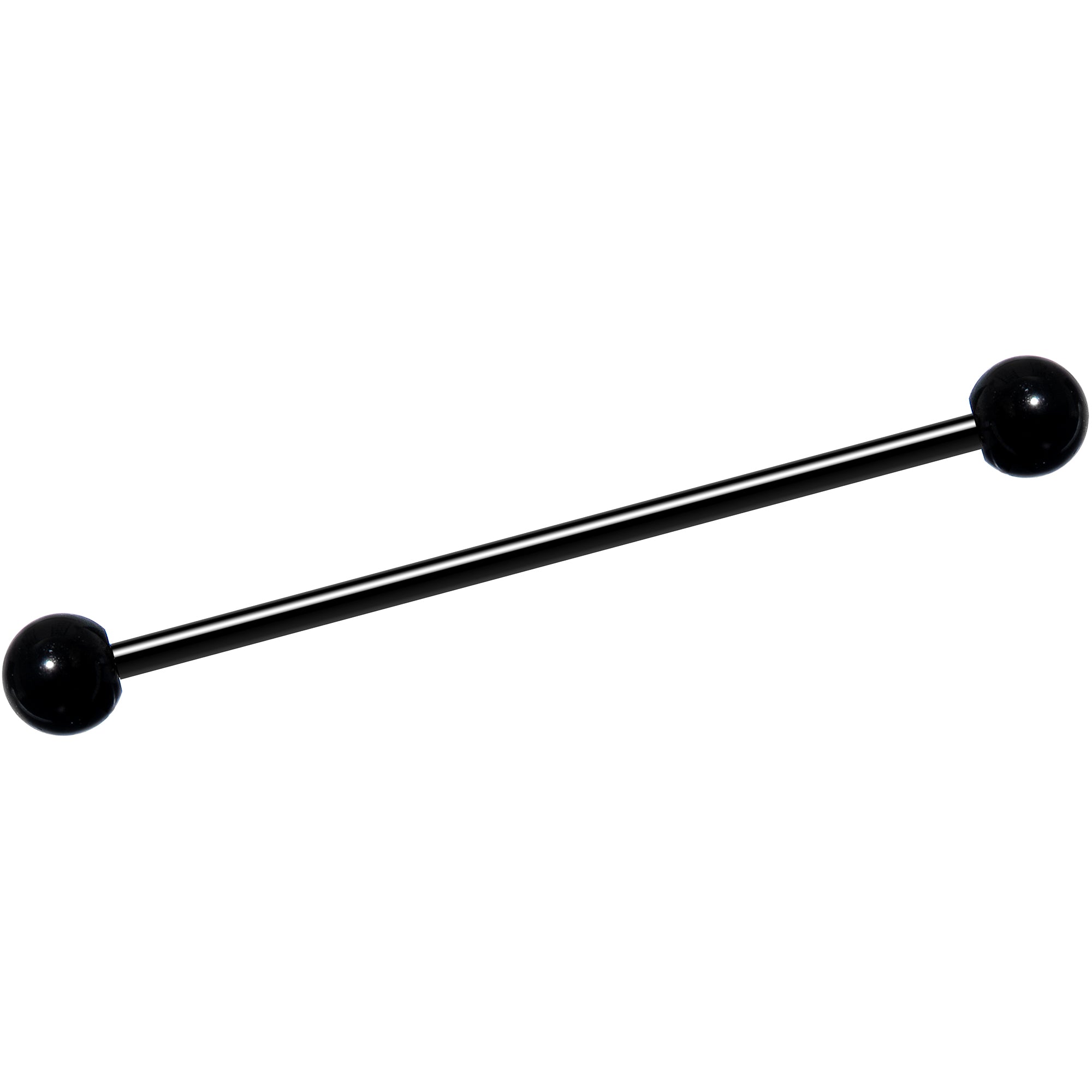 14G Black Plated Titanium Industrial Barbell Earring