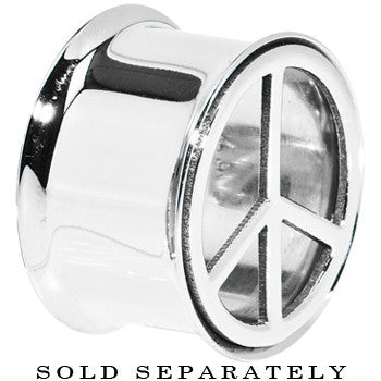 3/4 Stainless Steel Double Flare Peace Symbol Tunnel