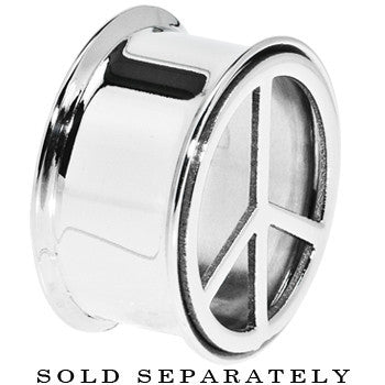 7/8 Stainless Steel Double Flare Peace Symbol Tunnel