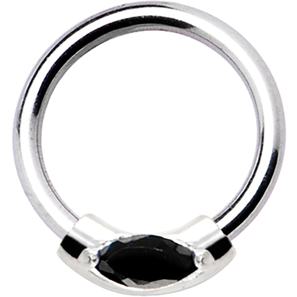 Silver 925 Jet Black Crystal Closure Ring