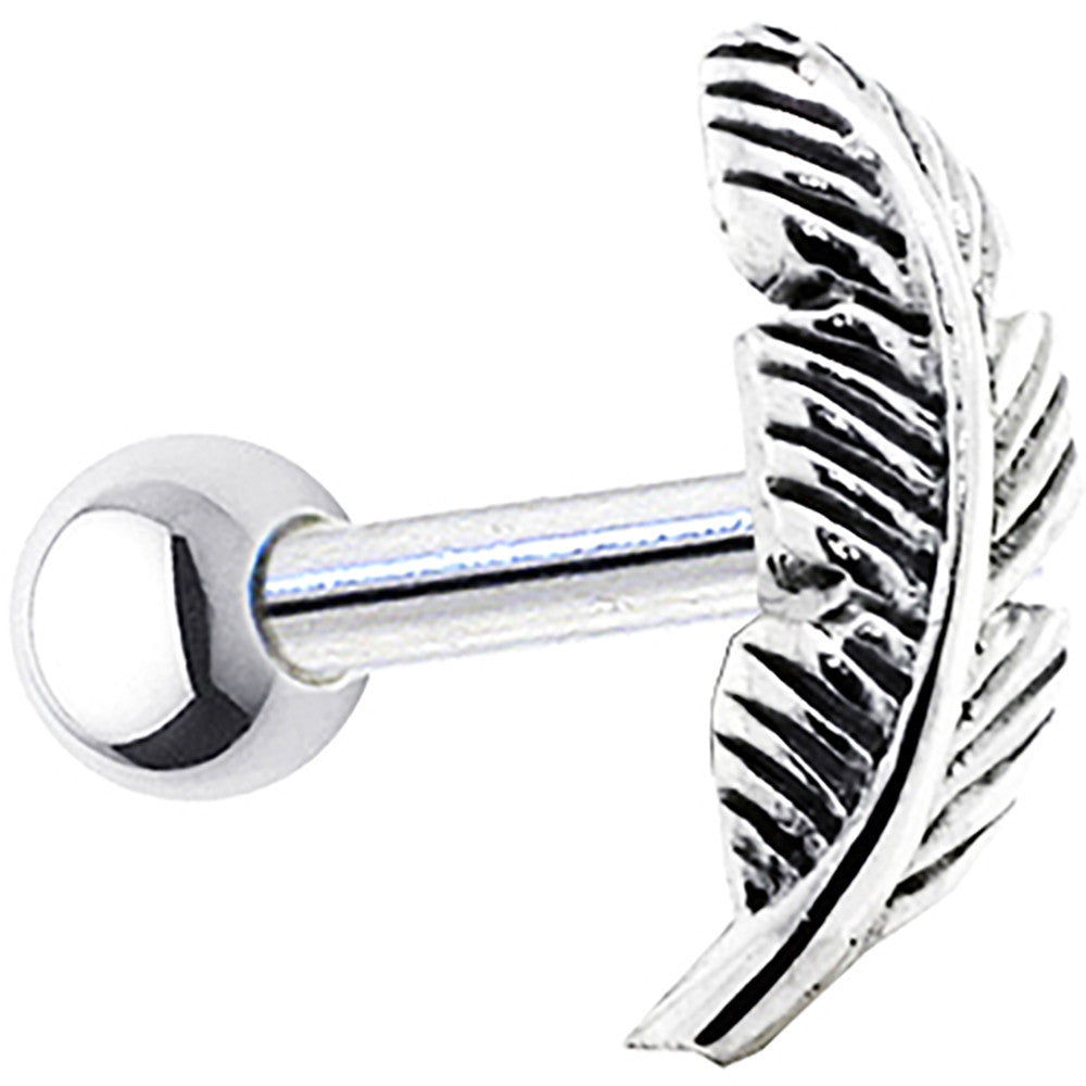 Sterling Silver 925 Feather Left Cartilage Earring