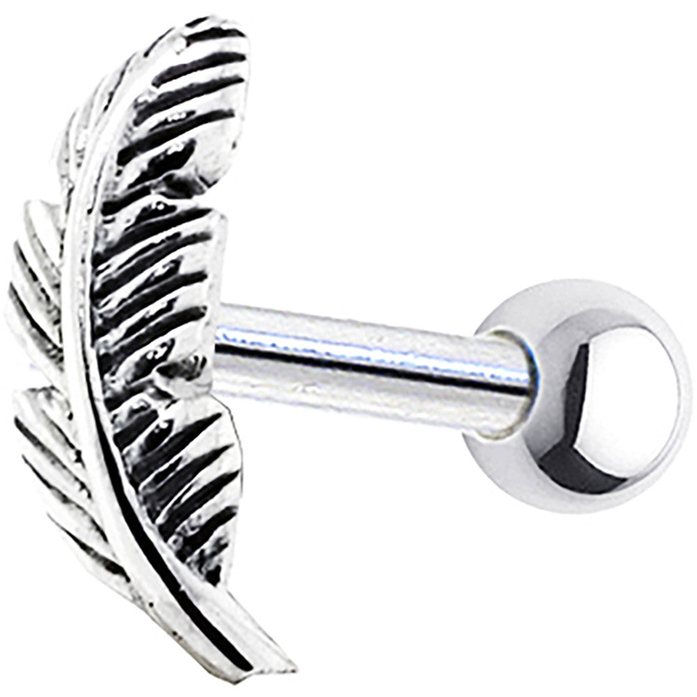 Sterling Silver 925 Feather Right Cartilage Earring