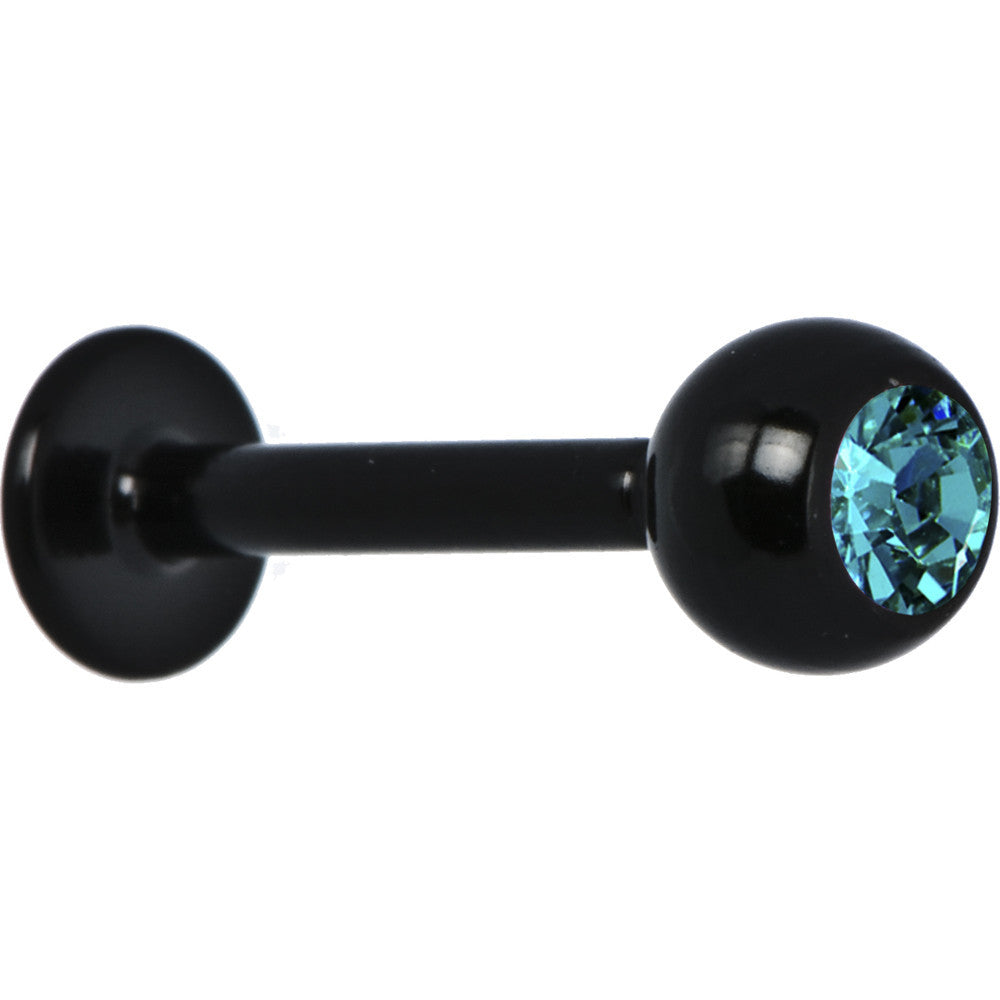 Black Plated Titanium Zircon Blue Gem Labret Monroe