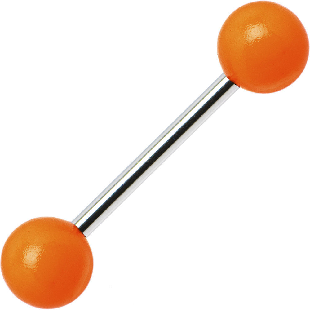 Orange Neon Barbell Tongue Ring