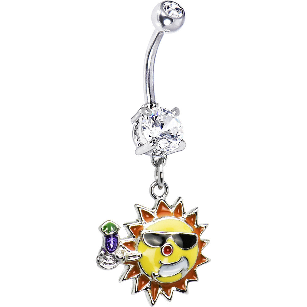 Sunglass and Drink Sun Belly Ring
