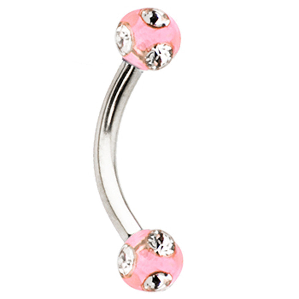 Pink Acrylic Gem Eyebrow Ring