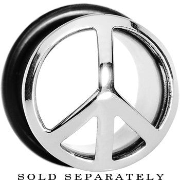 1/2 Stainless Steel Single Flare Peace Sign Plug