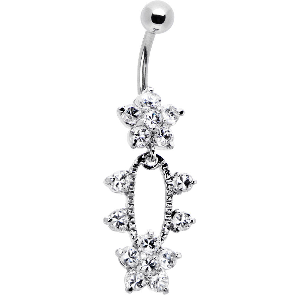 Crystalline Sensational Sparkle Flower Belly Ring