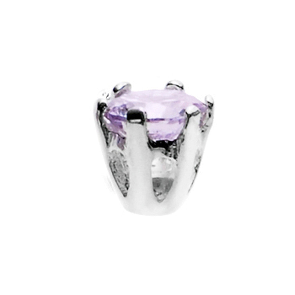 Silver 925 L. Amethyst Cubic Zirconia Replacement Ball