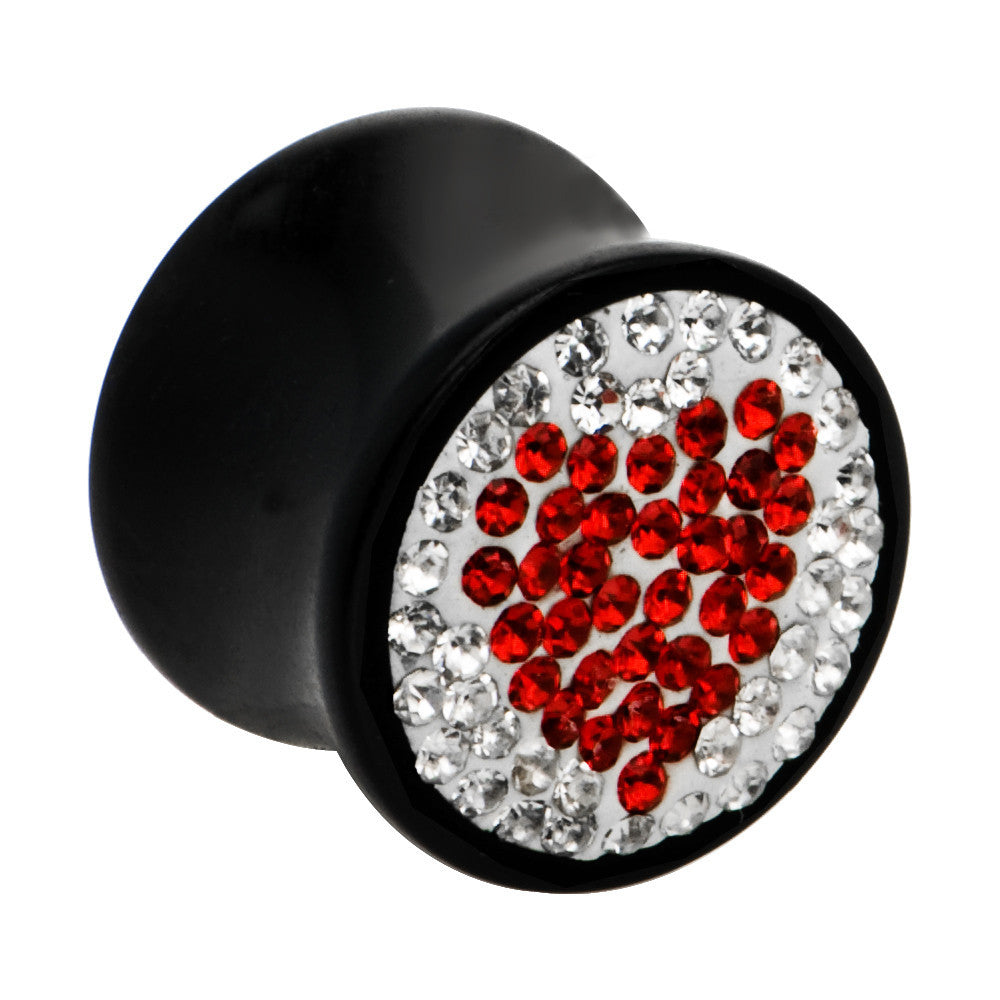 5/8 Crystal Red Heart Saddle Plug