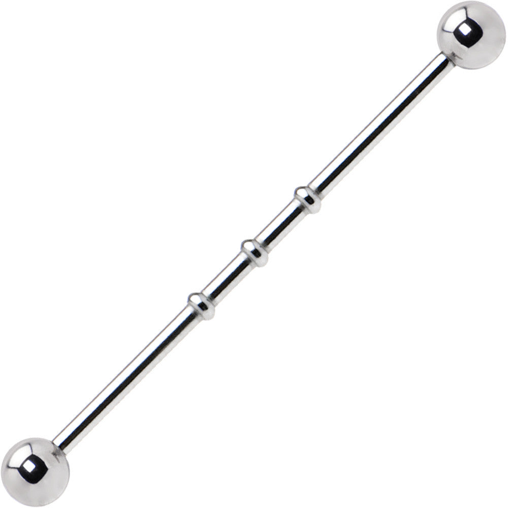 Surgical Steel Notched Industrial Barbell Earring