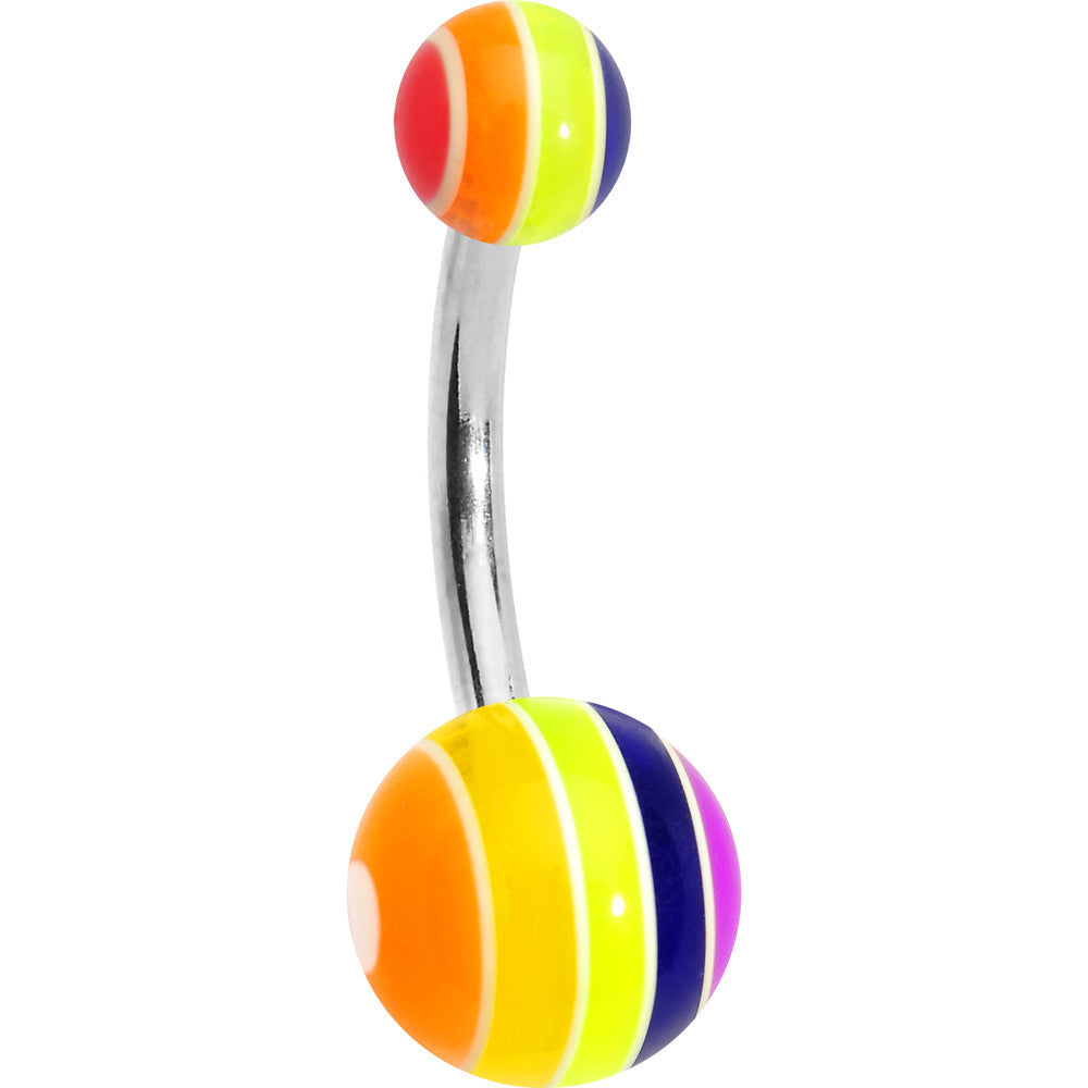 Rainbow JAWBREAKER Belly Button Ring