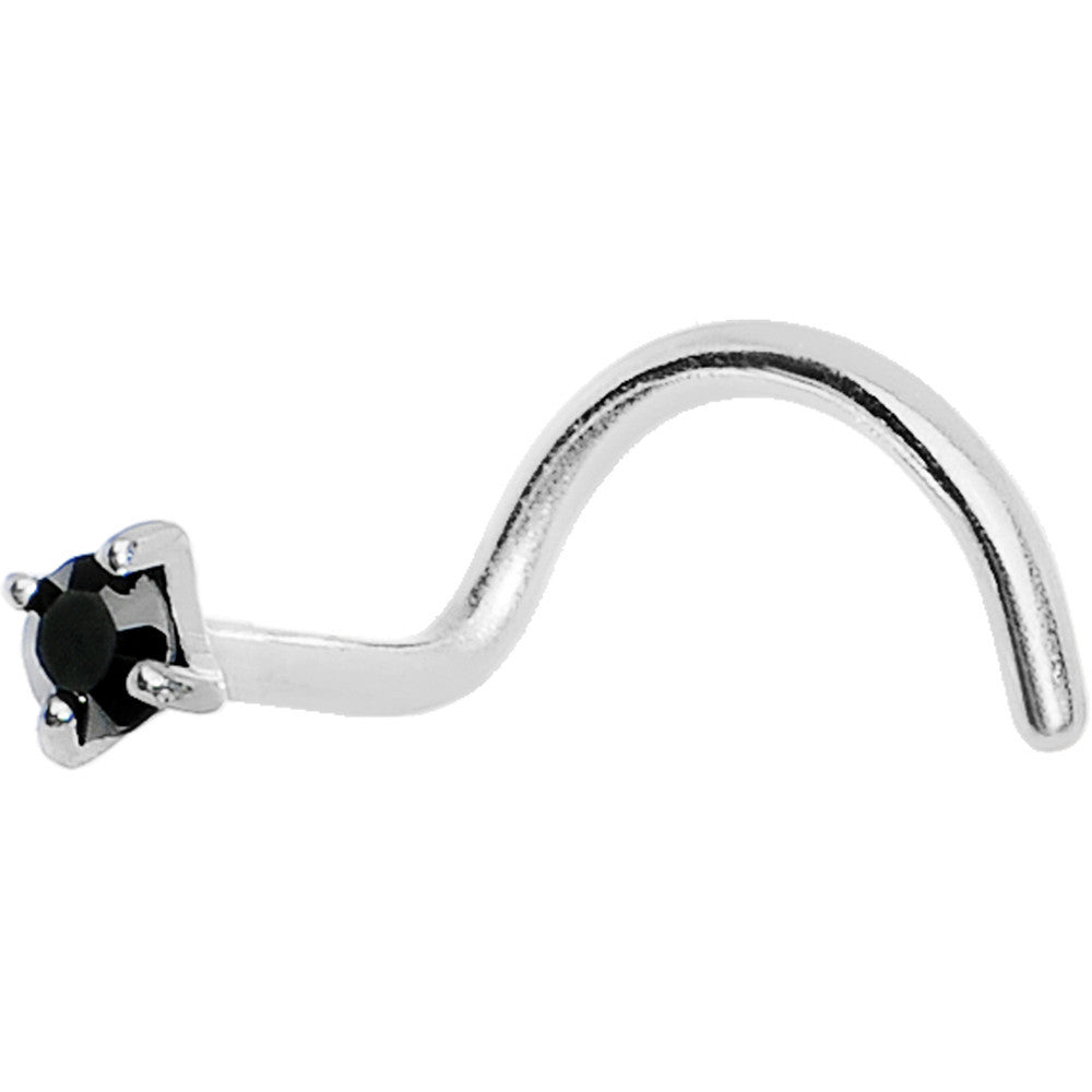 Jet Black Cubic Zirconia Nose Screw
