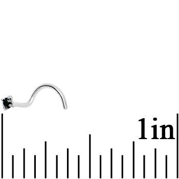 Jet Black Cubic Zirconia Nose Screw