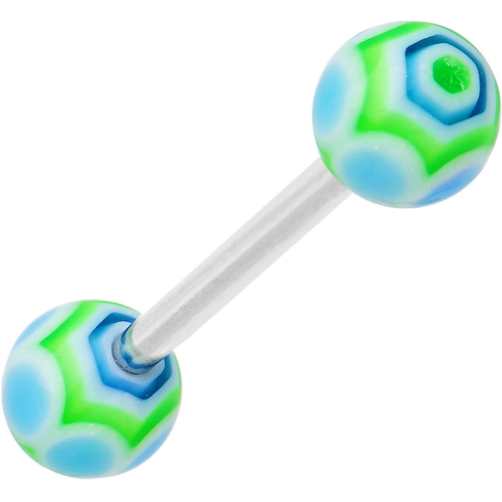 Blue Lime MARRACAS Barbell Tongue Ring